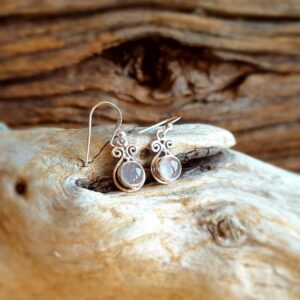 Petites boucles d'oreilles quartz rose