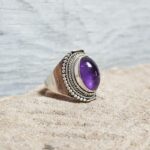 Bague amethyste argent