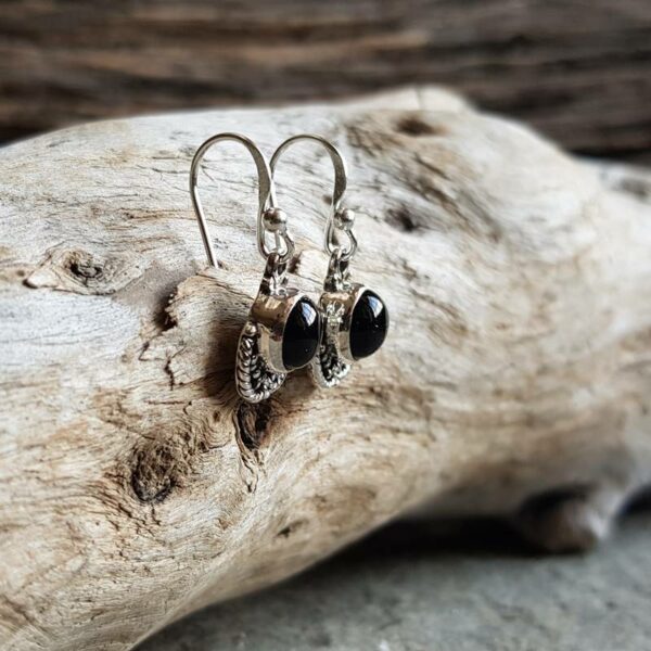 Boucles d'oreilles indiennes en onyx