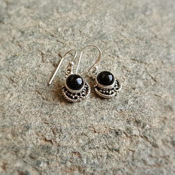 Boucles d'oreilles indiennes en onyx