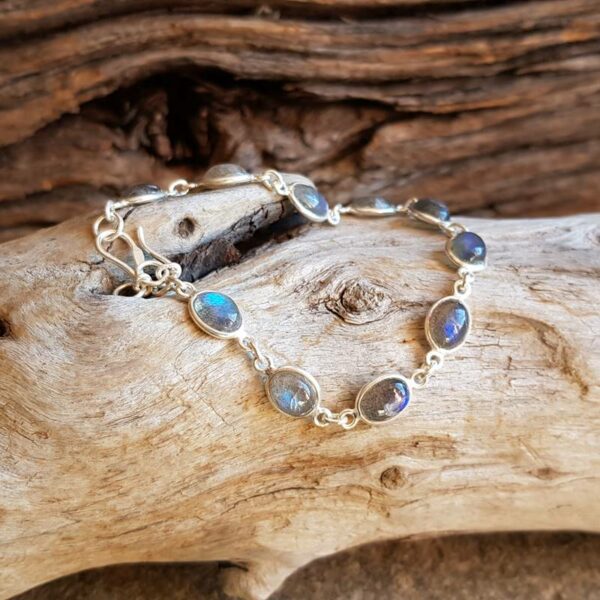 Bracelet labradorite en argent