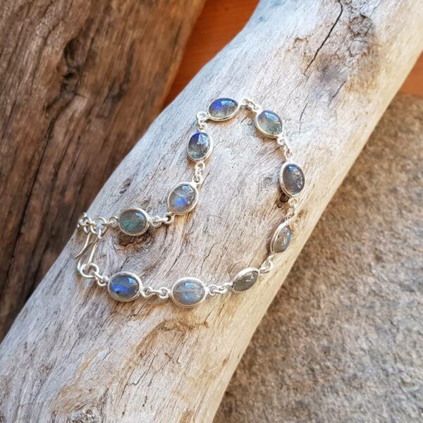 Bracelet labradorite en argent