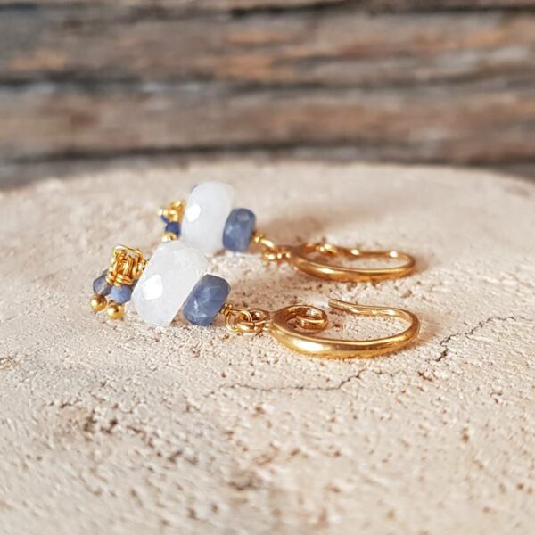 Boucles d'oreilles sodalite et pierre de lune OCEAN