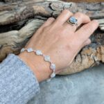 Bracelet pierre de lune argent ajustable