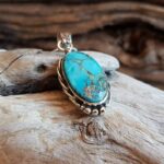 Pendentif turquoise argent BOHÈME