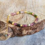 Bracelet tourmaline multicolore or