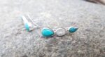Boucles d’oreilles contour lobe turquoise