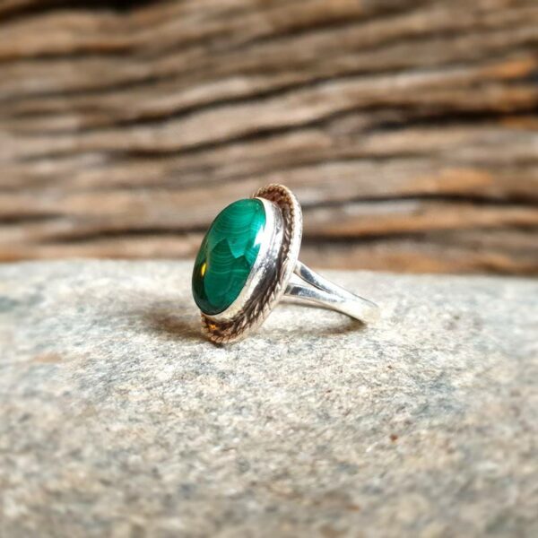 Bague malachite argent