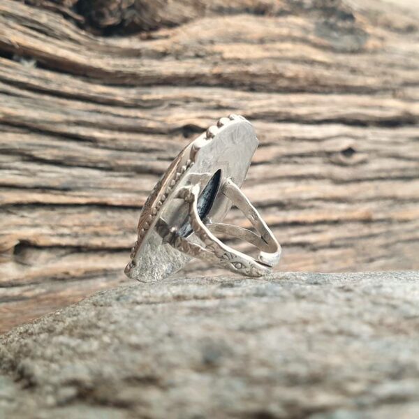 Bague opale dendritique argent ajustable