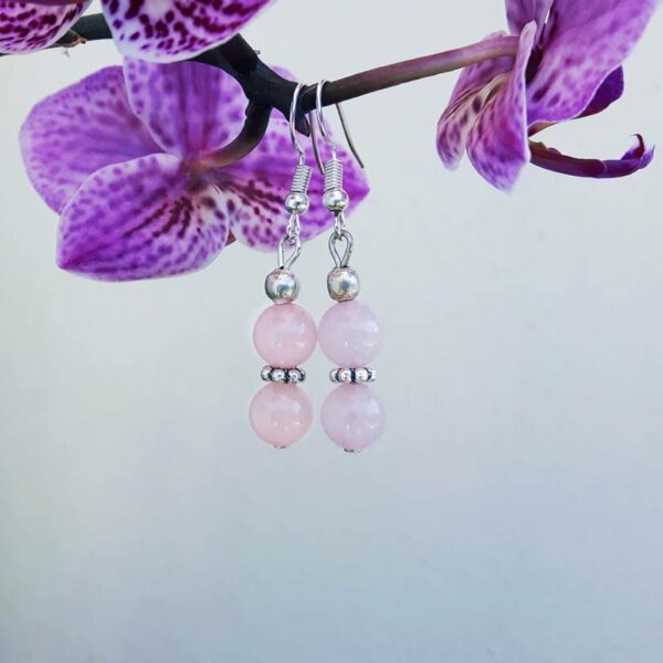 Boucles d'oreilles en quartz rose