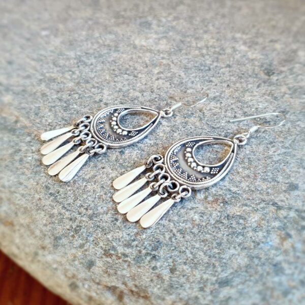 Boucles d'oreilles ethniques en argent