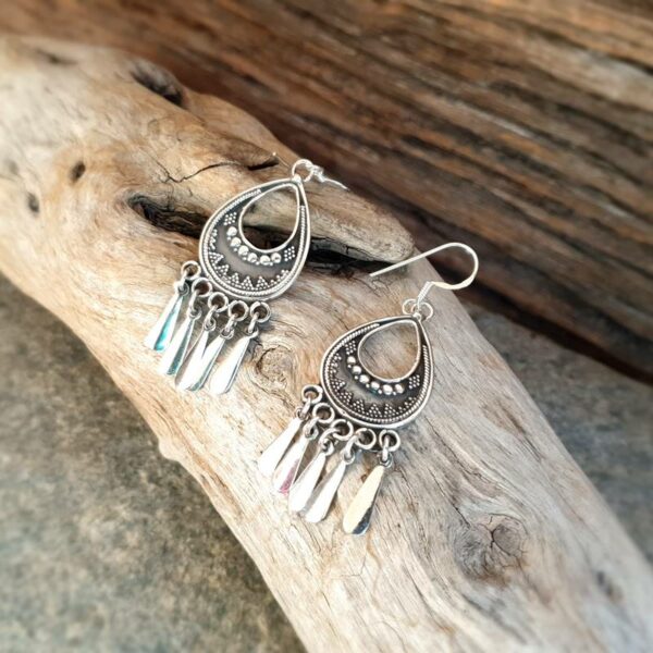 Boucles d'oreilles ethniques en argent