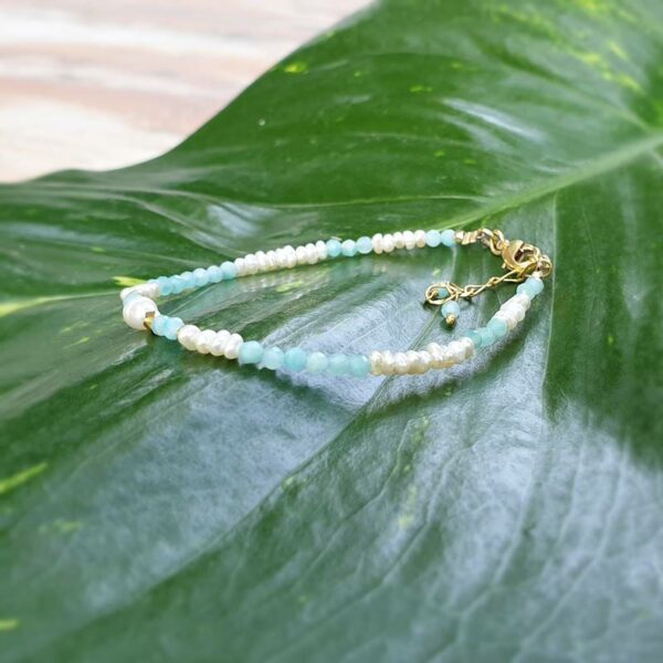 Bracelet perles d'eau douce et amazonite ANDAMAN