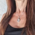 Pendentif quartz rose argent