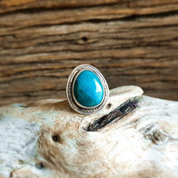 Bague en chrysocolle argent ajustable