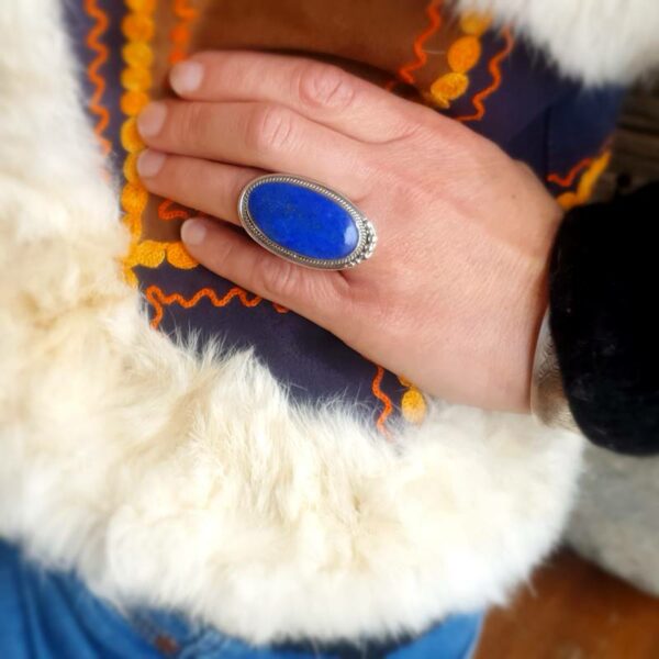 Bague lapis lazuli argent