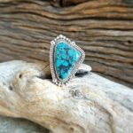 Grosse bague argent turquoise BOHÈME