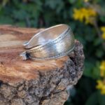 Bracelet jonc en argent strié