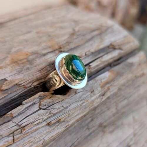 Bague malachite argent JUNGLE