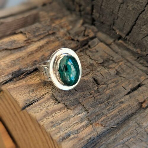 Bague malachite argent JUNGLE