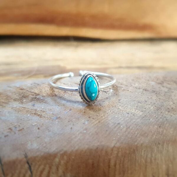 Bague turquoise ajustable minimaliste