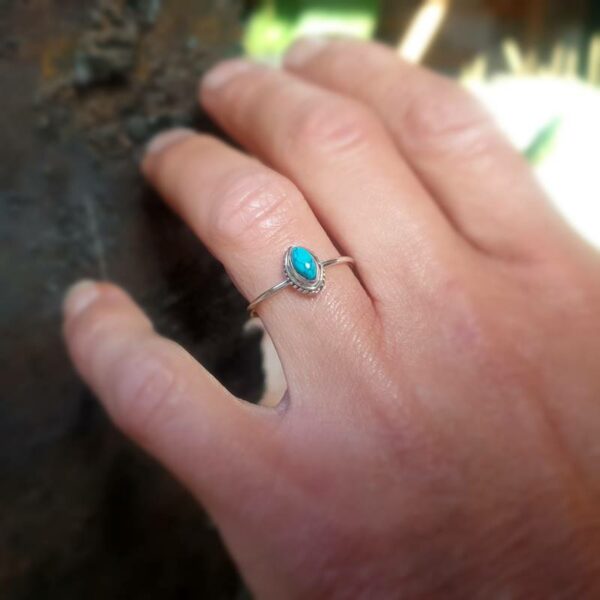 Bague turquoise ajustable minimaliste