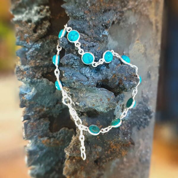 Bracelet en argent et turquoise