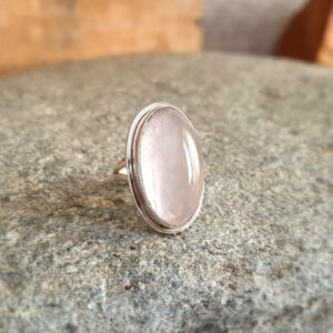 Bague quartz rose argent DOUCEUR