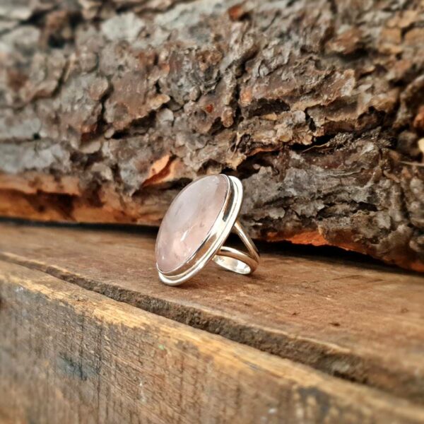 Bague quartz rose argent DOUCEUR