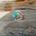 Bijoux avec pierres - bague en turquoise du Népal