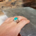Bague turquoise ajustable argent NÉPAL