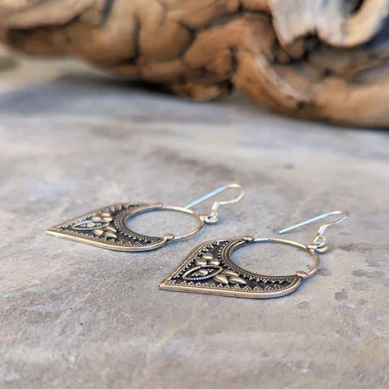 Boucles d'oreilles en argent ethniques CALCUTA Boucles d'oreilles en argent ethniques CALCUTA