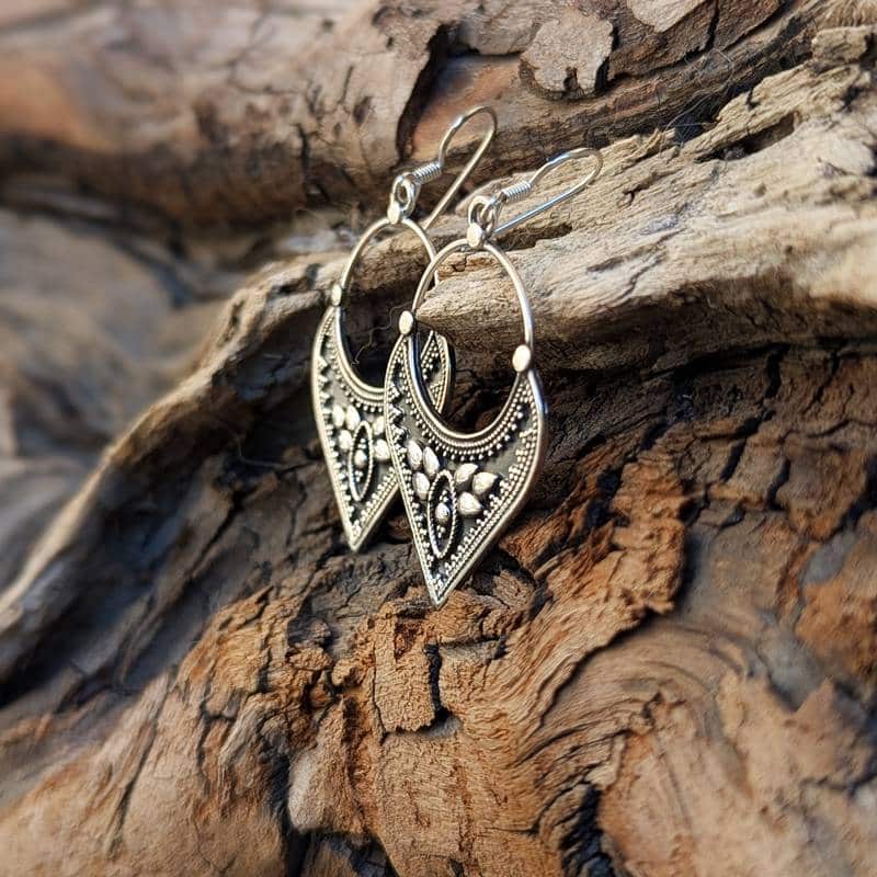 Boucles d'oreilles en argent ethniques CALCUTA Boucles d'oreilles en argent ethniques CALCUTA