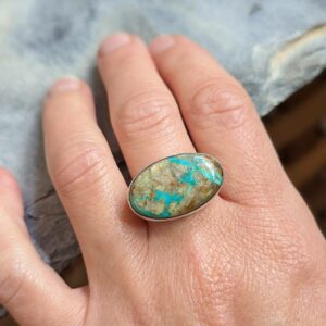 Grosse bague argent turquoise ROYSTON