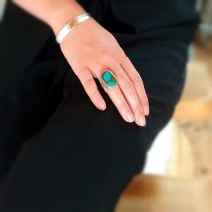 Bagues argent et pierres fines - Bague turquoise naturelle AMDO