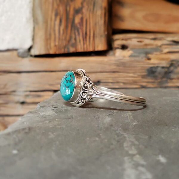 Jonc turquoise argent COURAGE