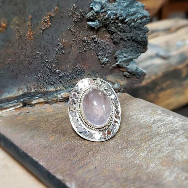 Bague quartz rose argent DOUCE