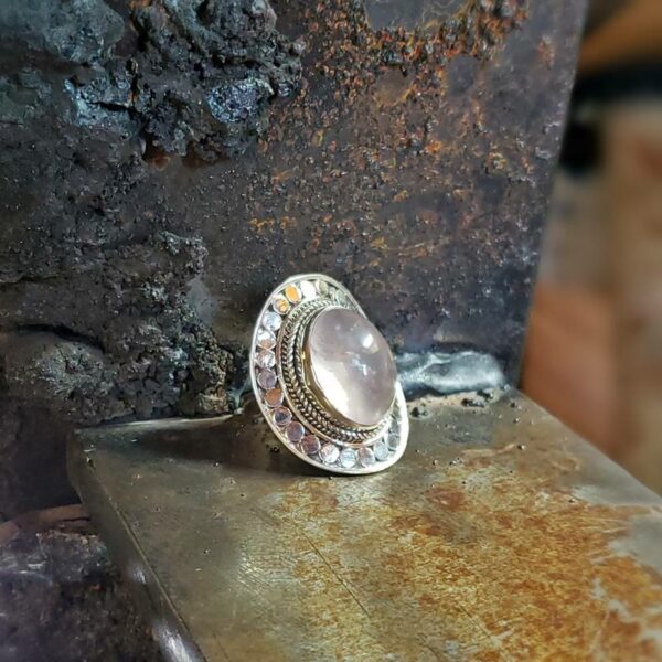 Bague quartz rose argent DOUCE