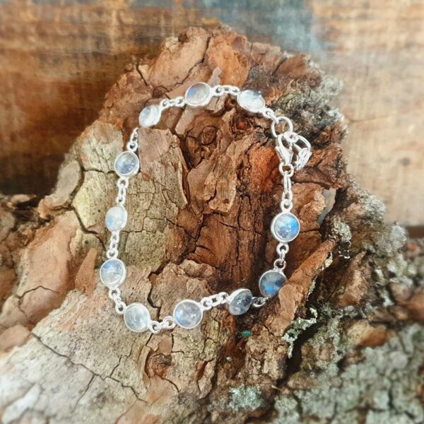 Bracelet pierre de lune argent