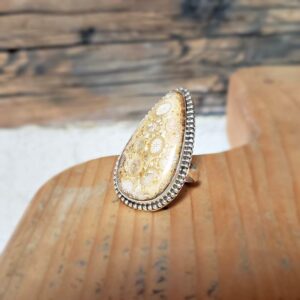 Bague en corail fossile