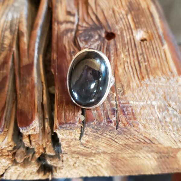 Bague obsidienne argent