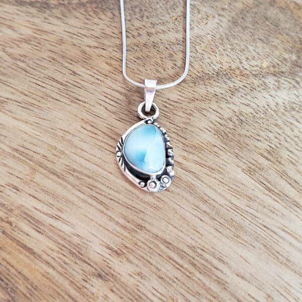 Pendentif larimar argent AMOUR