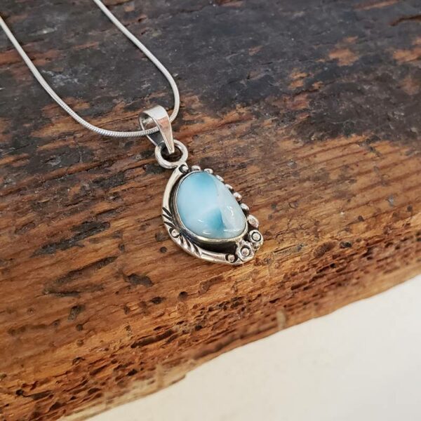 Pendentif larimar argent AMOUR