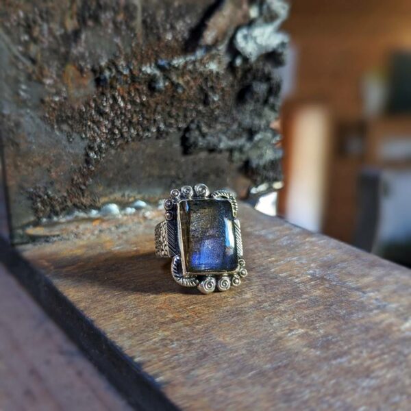 Bague labradorite bohème