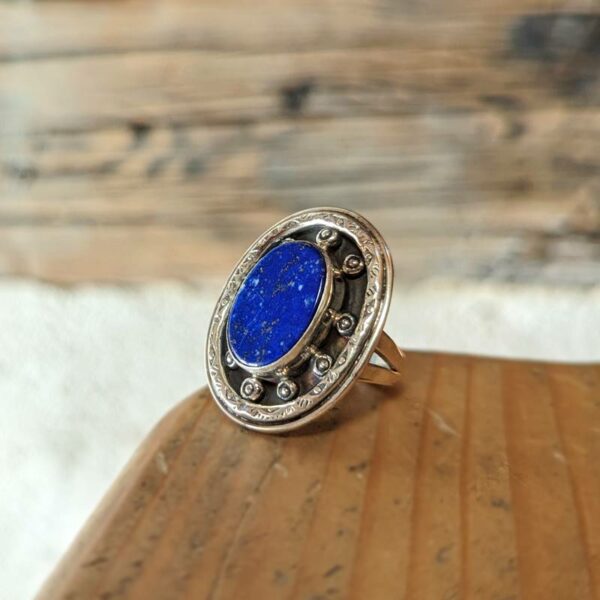 Bague lapis lazuli gouvernail