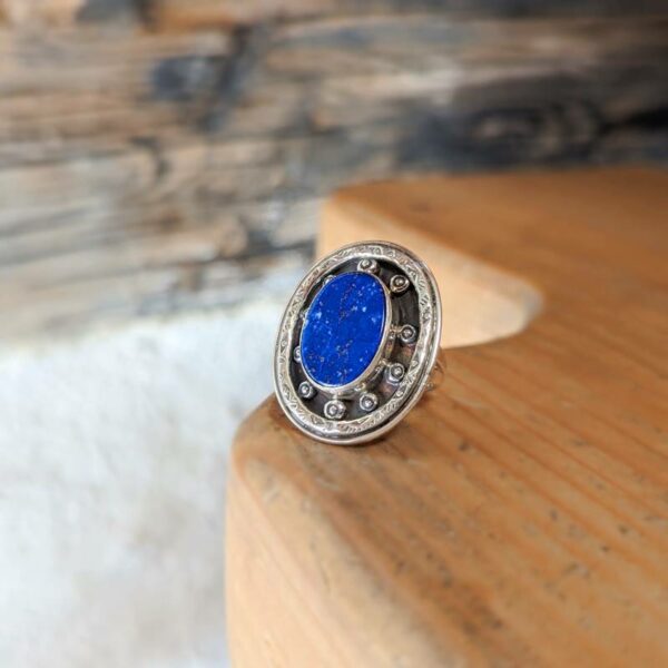 Bague lapis lazuli gouvernail