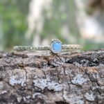 Bracelet jonc pierre de lune argent