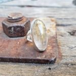 Bague en quartz rutile doré