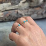 Bague turquoise ajustable minimaliste