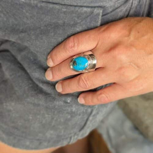 Bague turquoise véritable LHASSA